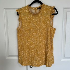 Yellow sleeveless floral adrianna papell blouse